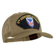 11th Airborne Division Patched Solid Cotton Twill Mesh Prostyle Cap - Khaki OSFM