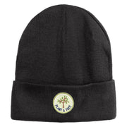 Plant a Tree Iron on Patched 12 Inch Long Knitted Beanie - Heather Charcoal OSFM