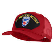 11th Airborne Division Patched Solid Cotton Twill Mesh Prostyle Cap - Red OSFM