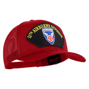 11th Airborne Division Patched Solid Cotton Twill Mesh Prostyle Cap - Red OSFM