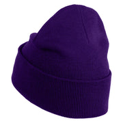 Plant a Tree Iron on Patched 12 Inch Long Knitted Beanie - Purple OSFM