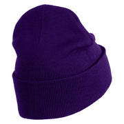 Plant a Tree Iron on Patched 12 Inch Long Knitted Beanie - Purple OSFM