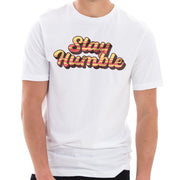 Stay Humble Graphic Design Ring Spun Combed Cotton Short Sleeve Deluxe Jersey T-Shirt - White XS