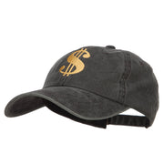 Dollar Sign Logo Embroidered Dyed Unstructured Cap