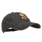 Dollar Sign Logo Embroidered Dyed Unstructured Cap