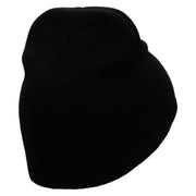 Pretty Savage Embroidered 8 Inch Acrylic Short Beanie - Black OSFM