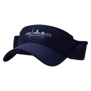 Washington Embroidered Cotton Twill Sun Visor - Navy OSFM