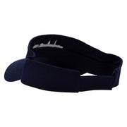 Washington Embroidered Cotton Twill Sun Visor - Navy OSFM