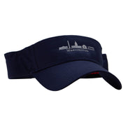 Washington Embroidered Cotton Twill Sun Visor - Navy OSFM