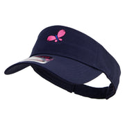 Easter Butterfly Embroidered Cotton Twill Sun Visor - Navy OSFM