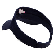 Easter Butterfly Embroidered Cotton Twill Sun Visor - Navy OSFM