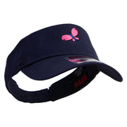 Easter Butterfly Embroidered Cotton Twill Sun Visor - Navy OSFM