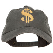 Dollar Sign Logo Embroidered Dyed Unstructured Cap