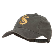 Dollar Sign Logo Embroidered Dyed Unstructured Cap