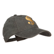 Dollar Sign Logo Embroidered Dyed Unstructured Cap