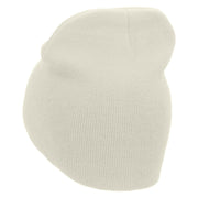 Pretty Savage Embroidered 8 Inch Acrylic Short Beanie - White OSFM