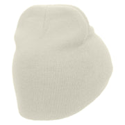 Pretty Savage Embroidered 8 Inch Acrylic Short Beanie - White OSFM