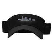 Washington Embroidered Cotton Twill Sun Visor - Black OSFM