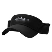 Washington Embroidered Cotton Twill Sun Visor - Black OSFM