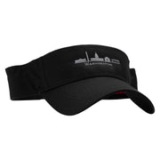 Washington Embroidered Cotton Twill Sun Visor - Black OSFM