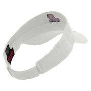 Easter Butterfly Embroidered Cotton Twill Sun Visor - White OSFM