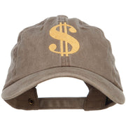 Dollar Sign Logo Embroidered Dyed Unstructured Cap