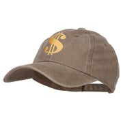 Dollar Sign Logo Embroidered Dyed Unstructured Cap