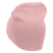 Pretty Savage Embroidered 8 Inch Acrylic Short Beanie - Pink OSFM