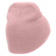 Pretty Savage Embroidered 8 Inch Acrylic Short Beanie - Pink OSFM