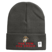 The Few The Proud US Marine Logo Embroidered 12 Inch Solid Knit Cuff Long Beanie Made in USA - Charcoal OSFM