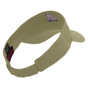 Easter Butterfly Embroidered Cotton Twill Sun Visor - Khaki OSFM