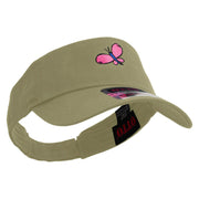 Easter Butterfly Embroidered Cotton Twill Sun Visor - Khaki OSFM