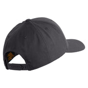 US Air Force Retired with Flag Embroidered Retro Cotton Blend Snapback Cap - Charcoal OSFM