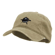 BBQ Grill Embroidered Washed Cotton Brass Buckle Cap