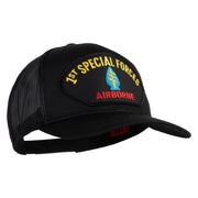 1st Special Forces Airborne Patched Solid Cotton Twill Mesh Prostyle Cap - Black OSFM
