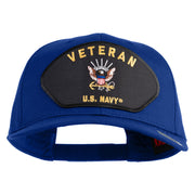 Veteran US Navy Patched Solid Cotton Twill Cap - Royal OSFM