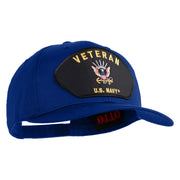 Veteran US Navy Patched Solid Cotton Twill Cap - Royal OSFM