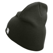 The Few The Proud US Marine Symbol Embroidered 8 Inch Solid Knit Short Beanie Made in USA - Graphite OSFM