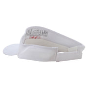 Beijing Embroidered Cotton Twill Sun Visor - White OSFM