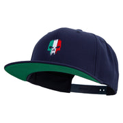 Italy Skull Embroidered Wool Blend Prostyle Snapback - Navy OSFM