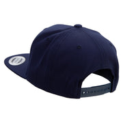 Italy Skull Embroidered Wool Blend Prostyle Snapback - Navy OSFM