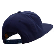 Italy Skull Embroidered Wool Blend Prostyle Snapback - Navy OSFM