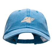 Conch Shell Embroidered Pigment Dyed Wash Caps