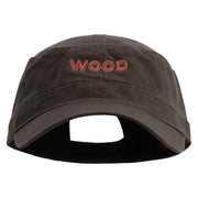 Tree Wood Embroidered Garment Washed Adjustable Army Cap - Dk-Olive-Green OSFM