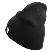The Few The Proud US Marine Symbol Embroidered 8 Inch Solid Knit Short Beanie Made in USA - Black OSFM