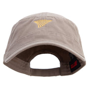 Golden Farm Field Icon Embroidered Garment Washed Adjustable Army Cap - Khaki OSFM