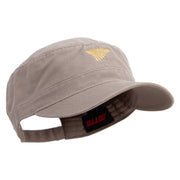 Golden Farm Field Icon Embroidered Garment Washed Adjustable Army Cap - Khaki OSFM