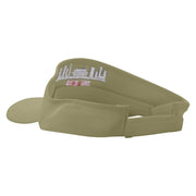 Beijing Embroidered Cotton Twill Sun Visor - Khaki OSFM