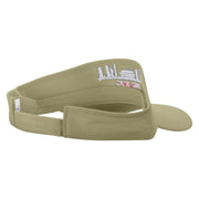 Beijing Embroidered Cotton Twill Sun Visor - Khaki OSFM