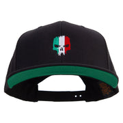 Italy Skull Embroidered Wool Blend Prostyle Snapback - Black OSFM